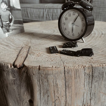 DIY Table tronc sur roulettes