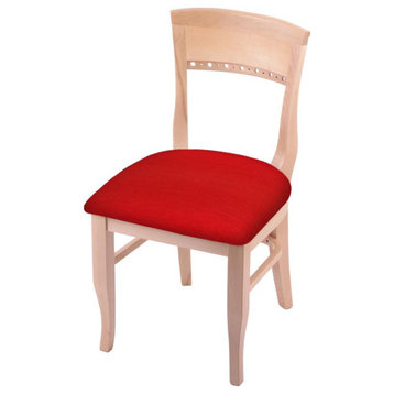 3160 18 Chair with Natural Finish and Canter Red Seat