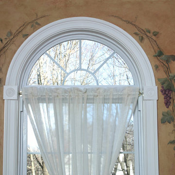 Painted vines on glazed walls