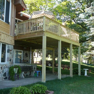 Second Story Deck with Stairs to Backyard