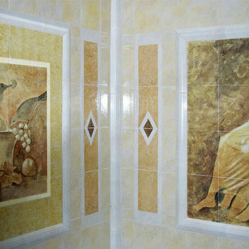 Handbemalte Fliesen "pompeianisch"