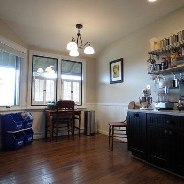 upper level baking and recycling centers - future home of banquette seating