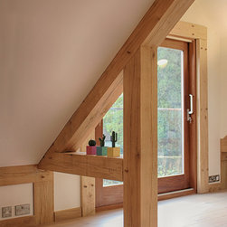 Oak posts on a timber truss - Posts, Railings and Ballustrades