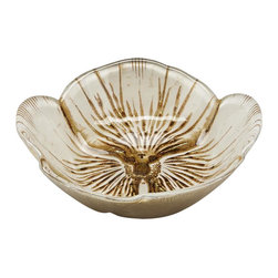 belle & June - Pansy Bowl Ivory Gold-Set of 4 - Dining Bowls