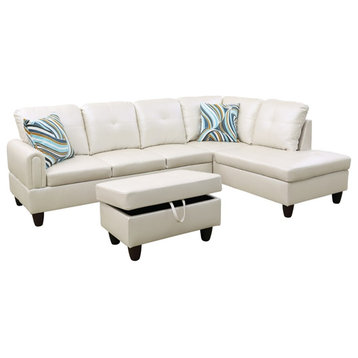 Star Home Living Off White 3PC Sectional w/ottoman