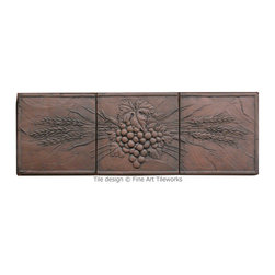 Fine Art Tileworks - Harvest Grapes mural, 6x18 &mdash; Fine Art Tileworks - Tile