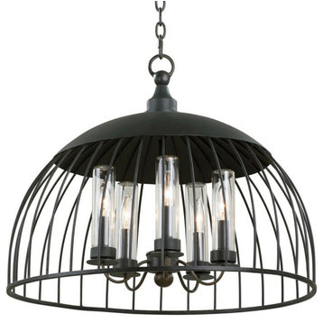 Kalco 404750 Ludlow 5 Light 24"W Taper Candle Chandelier - Natural Iron