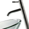 Clear 19mm thick Glass Vessel Sink and Aldo Stainless Steel Faucet