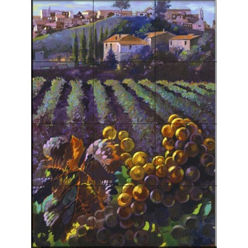 Tile Mural, View Of Tuscany by Clif Hadfield
