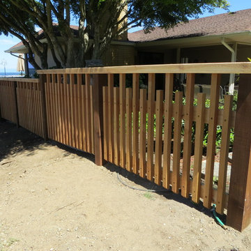 Skip tooth cedar fence