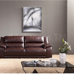 Leroy Transitional Brown Top Grain Leather Sofa - Products