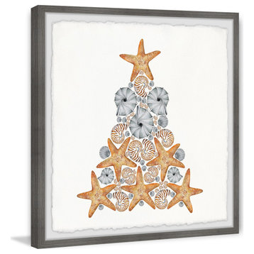 "Nautical Christmas Tree" Framed Painting Print, 32x32