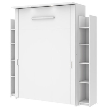 Atlin Designs 79" Full Murphy Bed and 2 Storage Units in White