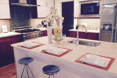 Example of a trendy kitchen design in Seattle