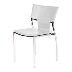 Vera Chrome Dining Chair | White (Set of 4) - Dining Chairs