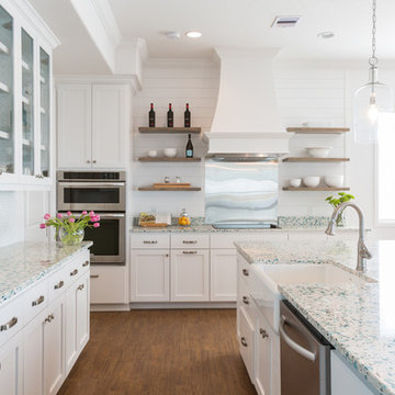 Vetrazzo: Floating Blue in a modern kitchen by Laura U Interiors