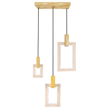 Anello LED Island/Pool Table Chandelier With White Oak Finish