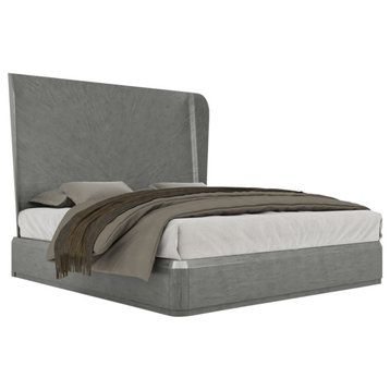 Continental California King Bed, Argento
