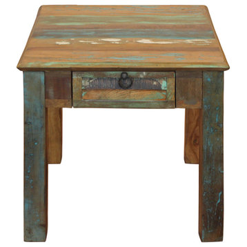 Trinidad 1-Drawer Solid Wood End Table in Multi-Color