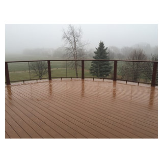 Oconomowoc Radius Timbertech deck with Azek cable railing system