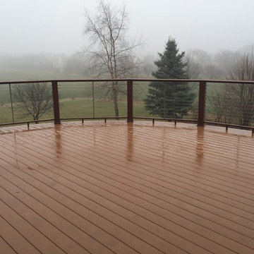 Oconomowoc Radius Timbertech deck with Azek cable railing system