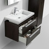 Tona 32" High Gloss White Wall Mount Modern Bathroom Vanity, Gray Oak