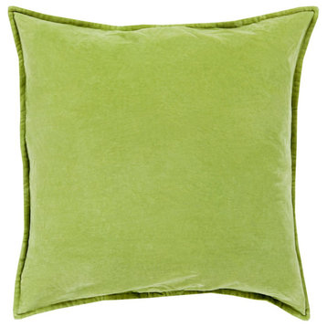 Cotton Velvet by Surya Poly Fill Pillow, Olive, 22' x 22'