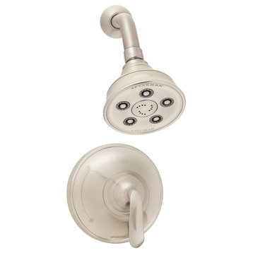 Caspian Collection Shower System With Non Diverter Valve, Brushed Nickel