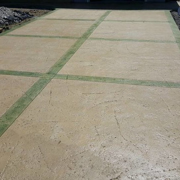 Stamped driveway with borders