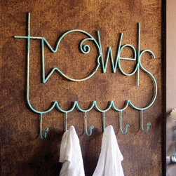 Fishing for Towels 6-Hook Metal Wall Rack - Robe & Towel Hooks