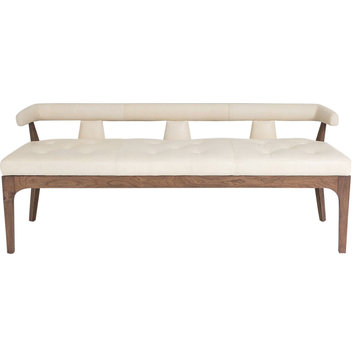 Moderno Bench Ivory Marble Leather