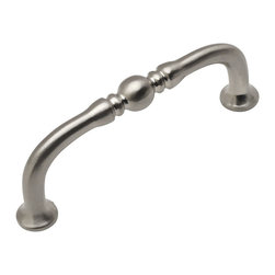 Cosmas - Cabinet Pull, 3" Hole Centers, Satin Nickel, Set of 10 - Cabinet And Drawer Handle Pulls