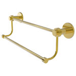 Allied Brass - Mercury 24" Double Towel Bar With Groovy Accents, Polished Brass - Add a stylish touch to your bathroom decor with this finely crafted double towel bar.  This elegant bathroom accessory is created from the finest solid brass materials.  High quality lifetime designer finishes are hand polished to perfection.