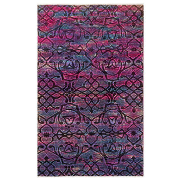 Vibrance, One-of-a-Kind Hand-Knotted Area Rug Pink, 5' 1 x 8' 0