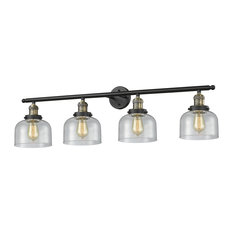 Innovations Large Bell 4-Light Dimmable LED Bathroom Fixture, Antique Brass