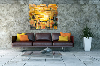 "Autumn" Glass and Metal Wall Sculpture