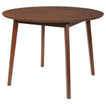 OSP Home Furnishings - Chesterfield Dining Table, Walnut Finish - The Danish, Mid-Century Modern design of this Chesterfield dining Table will bring a warmth and style to your home.�This tables refined form, sophisticated lines, and tapered legs, harmonize with a variety of design aesthetics.�Kiln-dried hardwood construction, wood veneer, and furniture quality finish ensure this table to be as lovely as it is durable.
