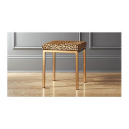 Cheetah Print Hide Stool | CB2 - Bar Stools And Counter Stools
