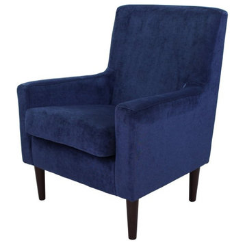Modern Accent Chair, Removable Foam Seat Cushion and Track Arms, Royal Blue