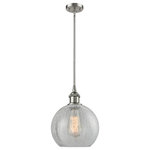 Innovations Lighting - Athens 1-Light LED Pendant, Brushed Satin Nickel, Shade: Clear Crackle - A truly dynamic fixture, the Ballston fits seamlessly amidst most decor styles. Its sleek design and vast offering of finishes and shade options makes the Ballston an easy choice for all homes.
