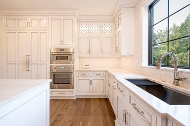 Example of a french country kitchen design in Cleveland