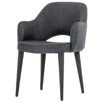 Modrest Williamette Modern Fabric Dining Chair, Dark Gray
