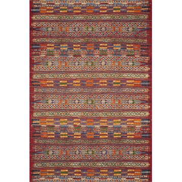 Mika In/out Area Rug by Loloi, Red / Multi, 5'3"x7'8"