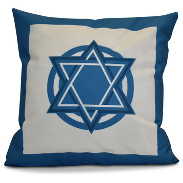 Decorative Holiday Pillow Geometric, Teal, 18"x18"
