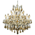Elegant Lighting - Royal Cut Smoky Golden Teak Crystal Maria Theresa 19-Light - 2801 Maria Theresa Collection Hanging Fixture D30in H28in Lt:18+1 Chrome Finish (Royal Cut Golden Teak). Bring the beauty and passion of the Palace of Versailles into your home with this ageless classic. The Maria Theresa has been the gold standard for ele
