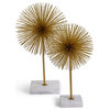 Two's Company Set of 2 Sunburst Sculptures on Marble Base