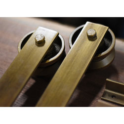 Sliding Barn Door Antique Brass Hardware Set - Barn Door Hardware