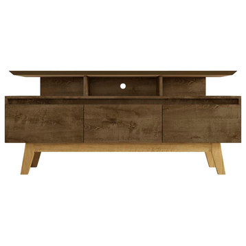 Manhattan Comfort Yonkers TV Stand & 6 Storage Compartments, Rustic Brown
