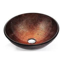 Kraus Copper Illusion Glass Vessel Sink With PU-MR Chrome GV-580 - Bathroom Sinks