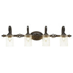 Toltec Lighting - Toltec Lighting 164-DG-300 Elegant� - Four Light Bath Bar - Elegant? 4 Light Bath Bar Shown In Dark Granite Finish With 4" Clear Bubble Muslin Glass.Assembly Required: TRUE Shade Included: TRUEDark Granite Finish with Clear Bubble Glass *Number of Bulbs:4 *Wattage:100W *Bulb Type:Medium Base *Bulb Included:No *UL Approved:Yes
